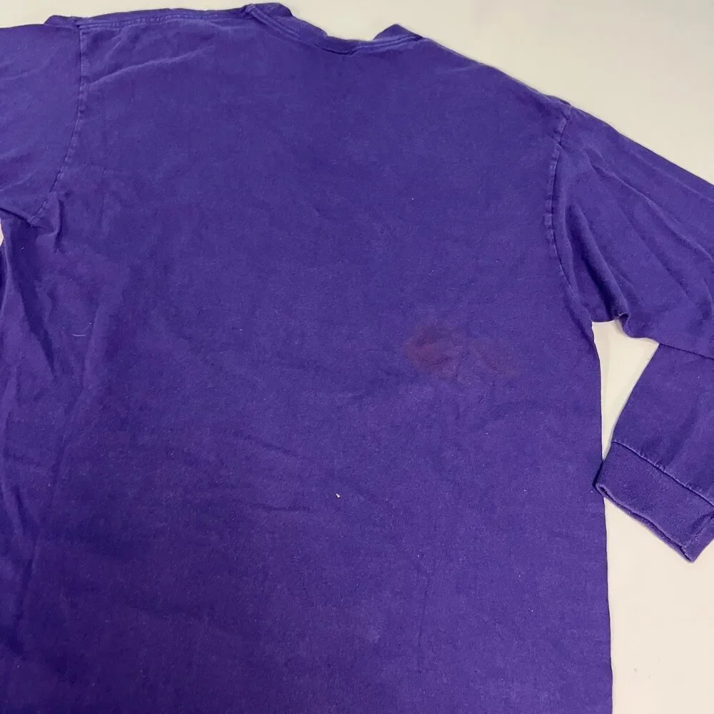 Vintage Nike Center Swoosh Long Sleeve Shirt Purple Yellow XL Y2K Team Tag Mens